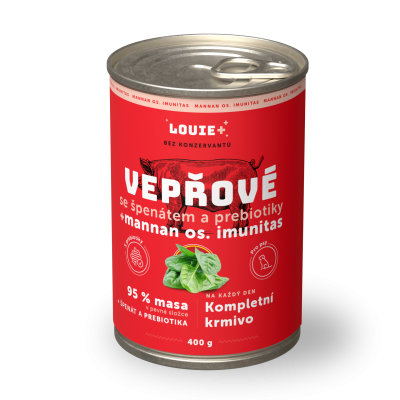Louie Vepřové se špenátem a prebiotiky 400 g