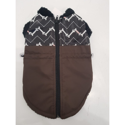 Bunda BRUNO hnědá-kostičky, vel. 4