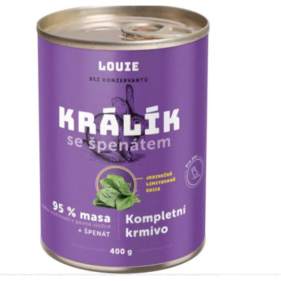 Louie králik se špenátem 400 g
