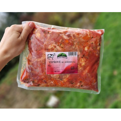 BARF - Vepřový ořez se zeleninou 1kg