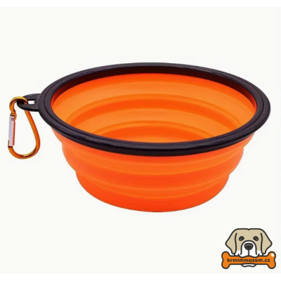 Cestovní oranžová silikonová miska 350 ml