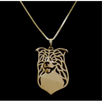 BORDER KOLIE hlava  - náhrdelník s přívěskem - zlatý 1ks