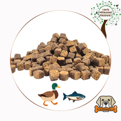 Polovlhké tréninkové pamlsky – Kachna a losos 250 g