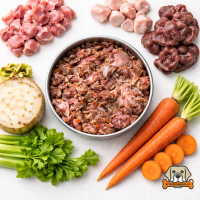 BARF - Vepřík komplet s chrupavkou 1 kg