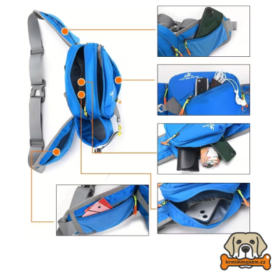 Multifunkční ledvinka/pamlskovník - RŮŽOVÁ + karabina