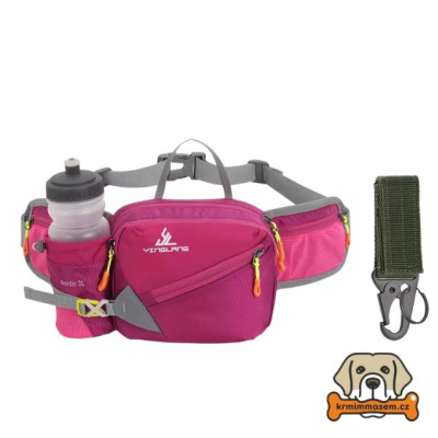 Multifunkční ledvinka/pamlskovník - RŮŽOVÁ + karabina