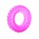 TPR - růžová činka s bodlinami, odolná (gumová) pískací hračka z termoplastické pryže
