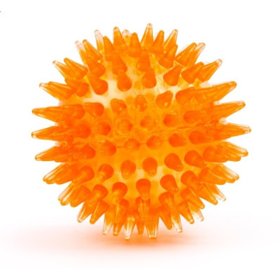 TPR - plovoucí LED míček s bodlinami, odolná (gumová) hračka z termoplastické pryže