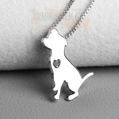 PITBULL - náhrdelník s přívěskem - stříbrný 1ks