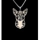 ČIVAVA HLAVA - náhrdelník s přívěskem - stříbrný 1ks