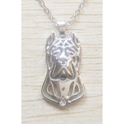 CANE CORSO HLAVA - náhrdelník s přívěskem - stříbrný 1ks