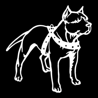 pitbull - nálepka černá 1 ks