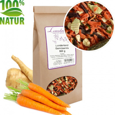 Zelenina pro psy a kočky - Sušená směs - 100% bez obilnin 1 kg, Lunderland Gemúsemix