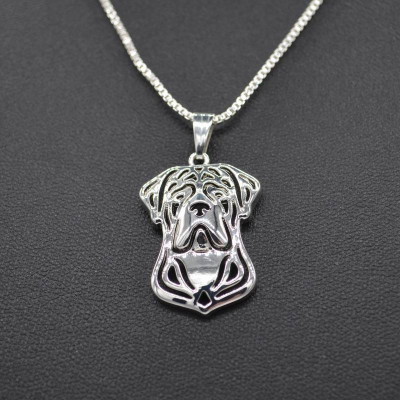 CANE CORSO HLAVA - náhrdelník s přívěskem - stříbrný 1ks