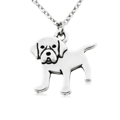 LABRADOR štěně - náhrdelník s přívěskem - stříbrný 1ks