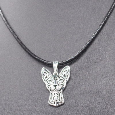 SPHYNX kočka hlava - náhrdelník s přívěskem - stříbrný  1ks