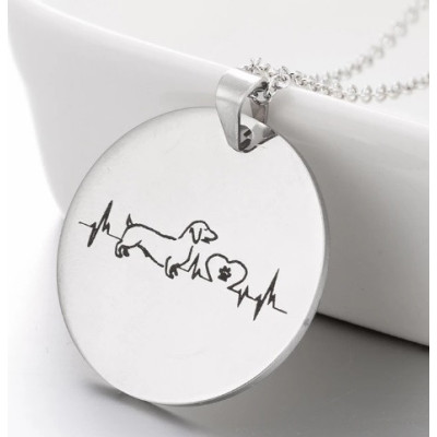 Pes  - náhrdelník s přívěskem - stříbrný 1ks