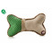 Plyšová kost, 24 cm, zelená, plyšová pískací hračka pro psy