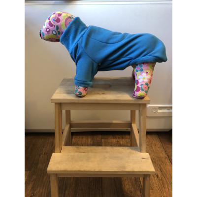 Svetr JIM s pláštěnkou na zapínání vel. 3 - modrý