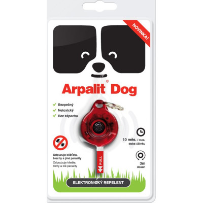 Arpalit Dog pro psy červený-elektr.odpuzovač blech a klíšťat